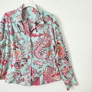 ETRO Made in Italy Paisley Print Casual Lightweight Cotton Buttondown Shirt XL